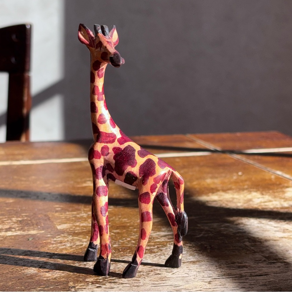 Hand Carved Wood Giraffe